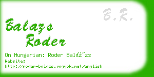 balazs roder business card